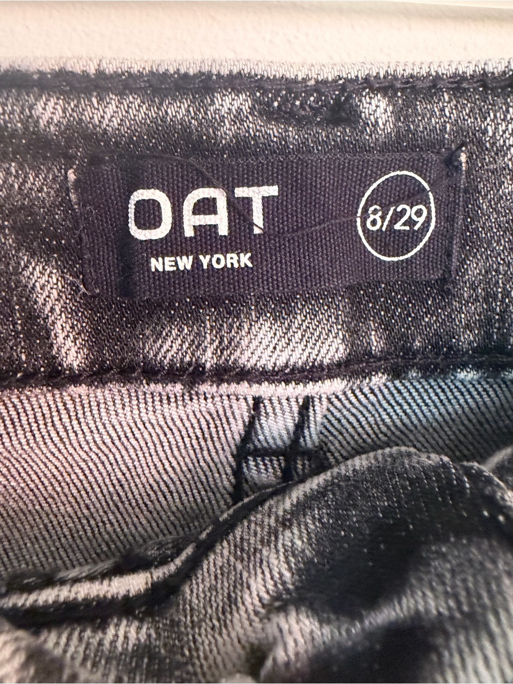 Oat New York Acid Washed Black Wide Leg Jeans Women’s 29 - Picture 6 of 7